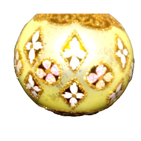 Caliks Artistry Blown Glass Christmas Ornaments 2 Vintage Polish & 1 Button Ball - Picture 4 of 16